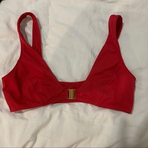 Kendall & Kylie Red Bikini Top NWOT gold closure